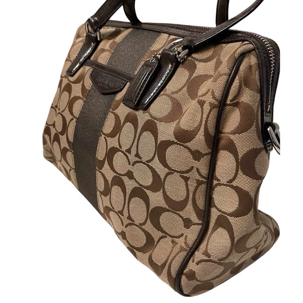 🎉HP! ❤️ Coach Classic Tan Monogram Canvas Satchel - Picture 2 of 12